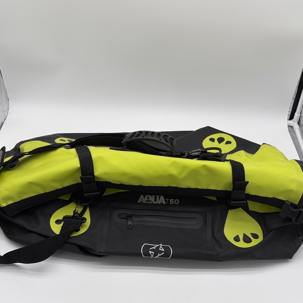 Oxford T-50 Black Yellow Waterproof Roll Welded Seams Motorcycle Bag BLEMISH